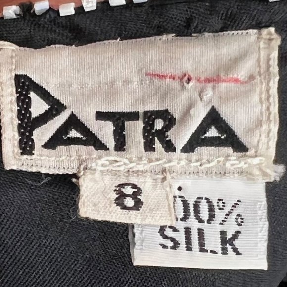 Vintage PATRA Black White Sequined Silk Top 8‎ - Picture 10 of 13